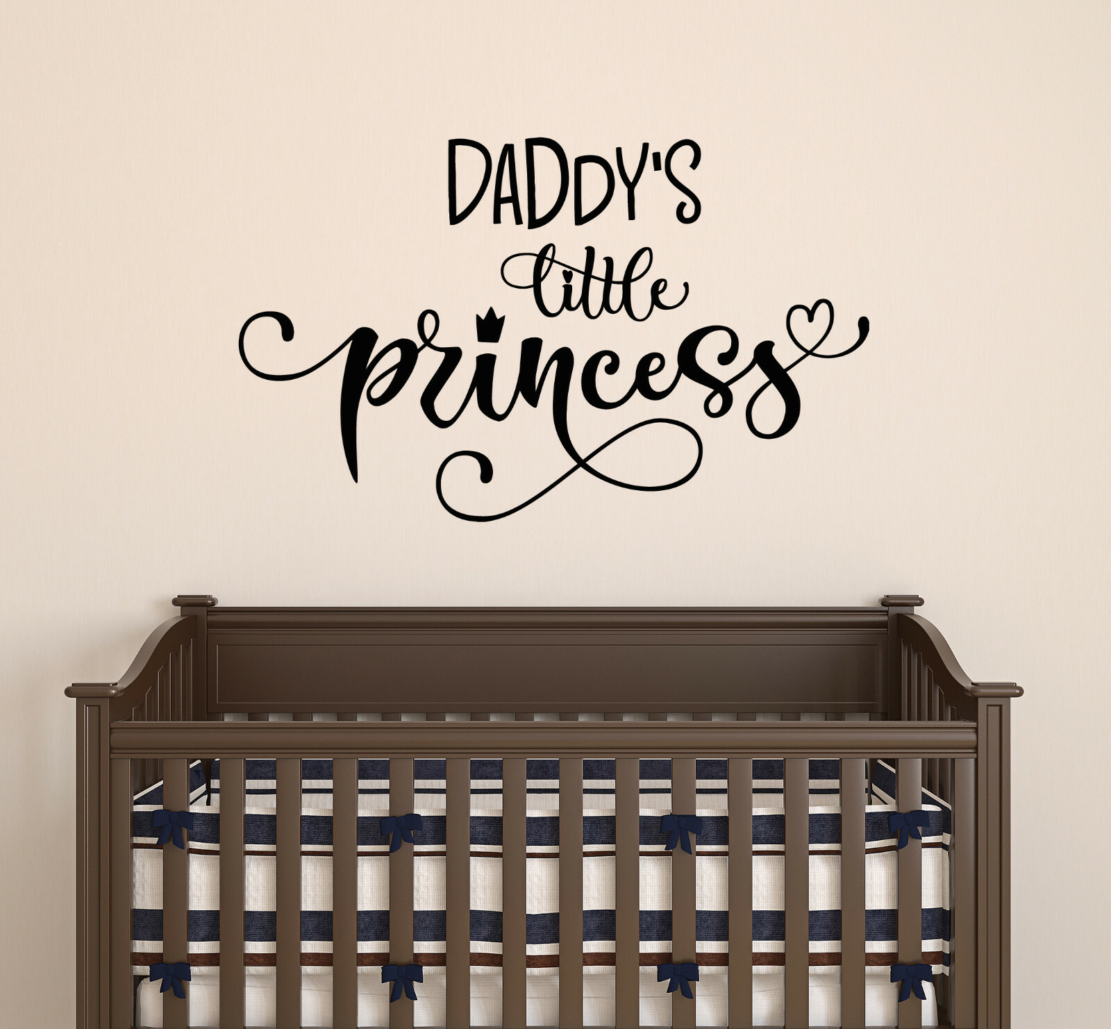 Vinyl Wall Decal Daddy's Little Princess Nursery Stickers 22.5 in x 13 in gz183