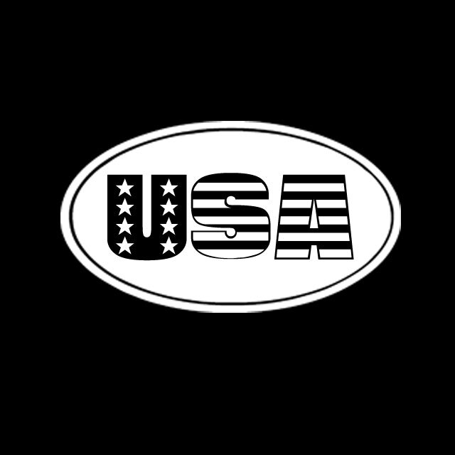 USA United States of America OVAL Vinyl Decal Sticker – FREE USA SHIPPING