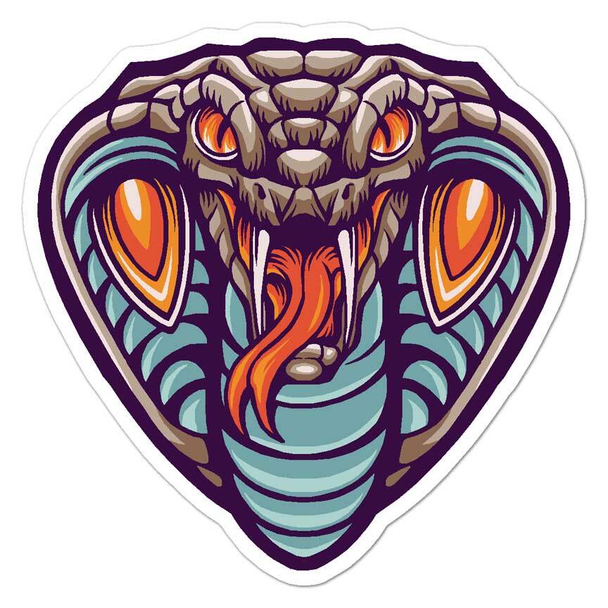 Cobra Snake Head, Vinyl Decal Sticker, Indoor Outdoor, 3 Sizes, #7802