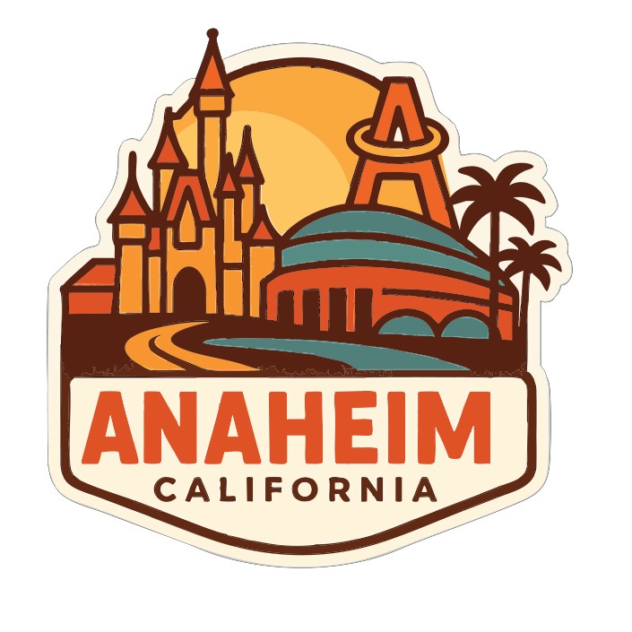 Anaheim California Sticker Decal Vinyl Die-Cut City Skyline Landmark Design