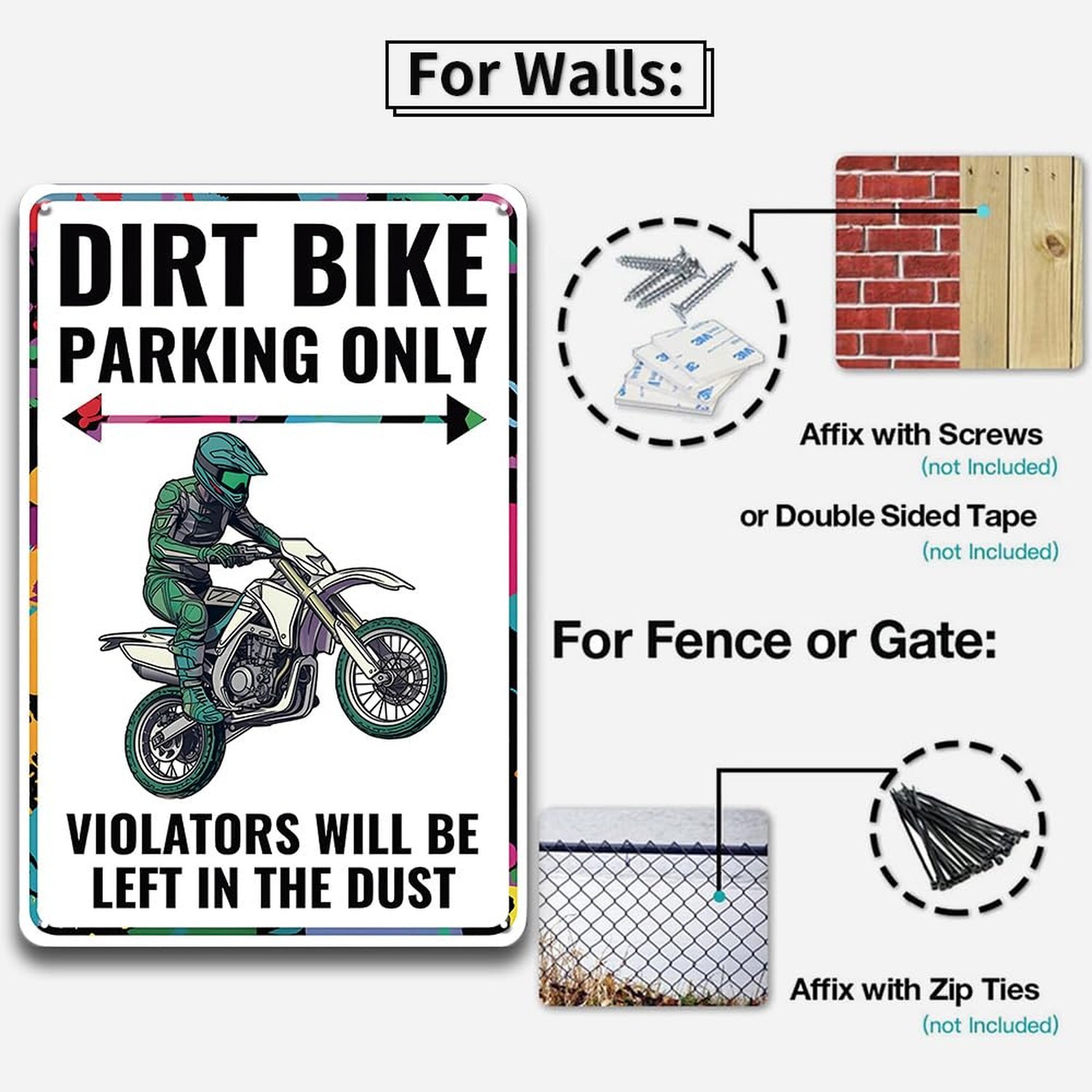 Dirt Bike Accessories Dirt Bike Sign Decor for Boy's Room Mancave Decor Dirtb…