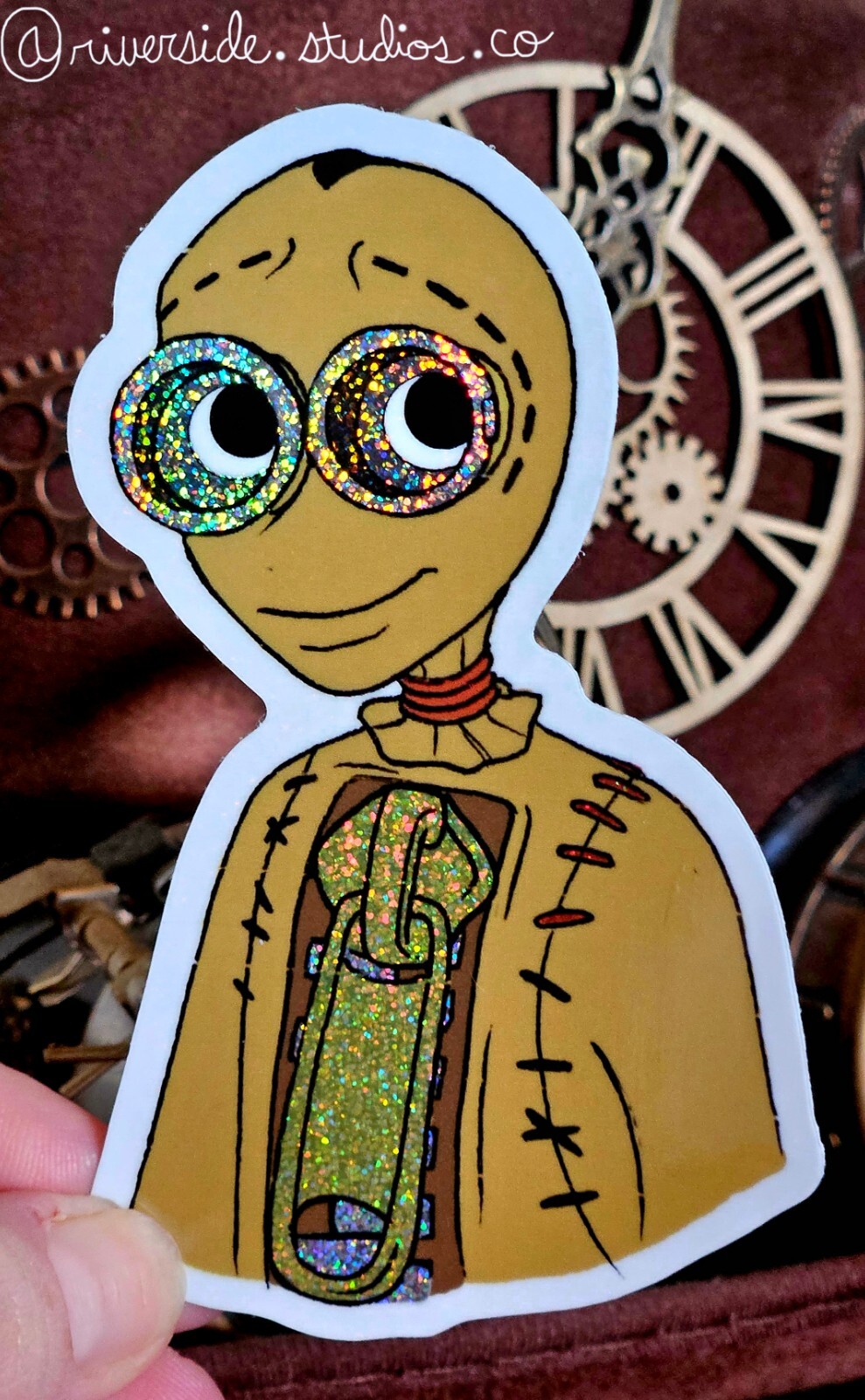 9 Nine Tim Burton Glitter Vinyl Sticker 3" Original Art Shane Acker 