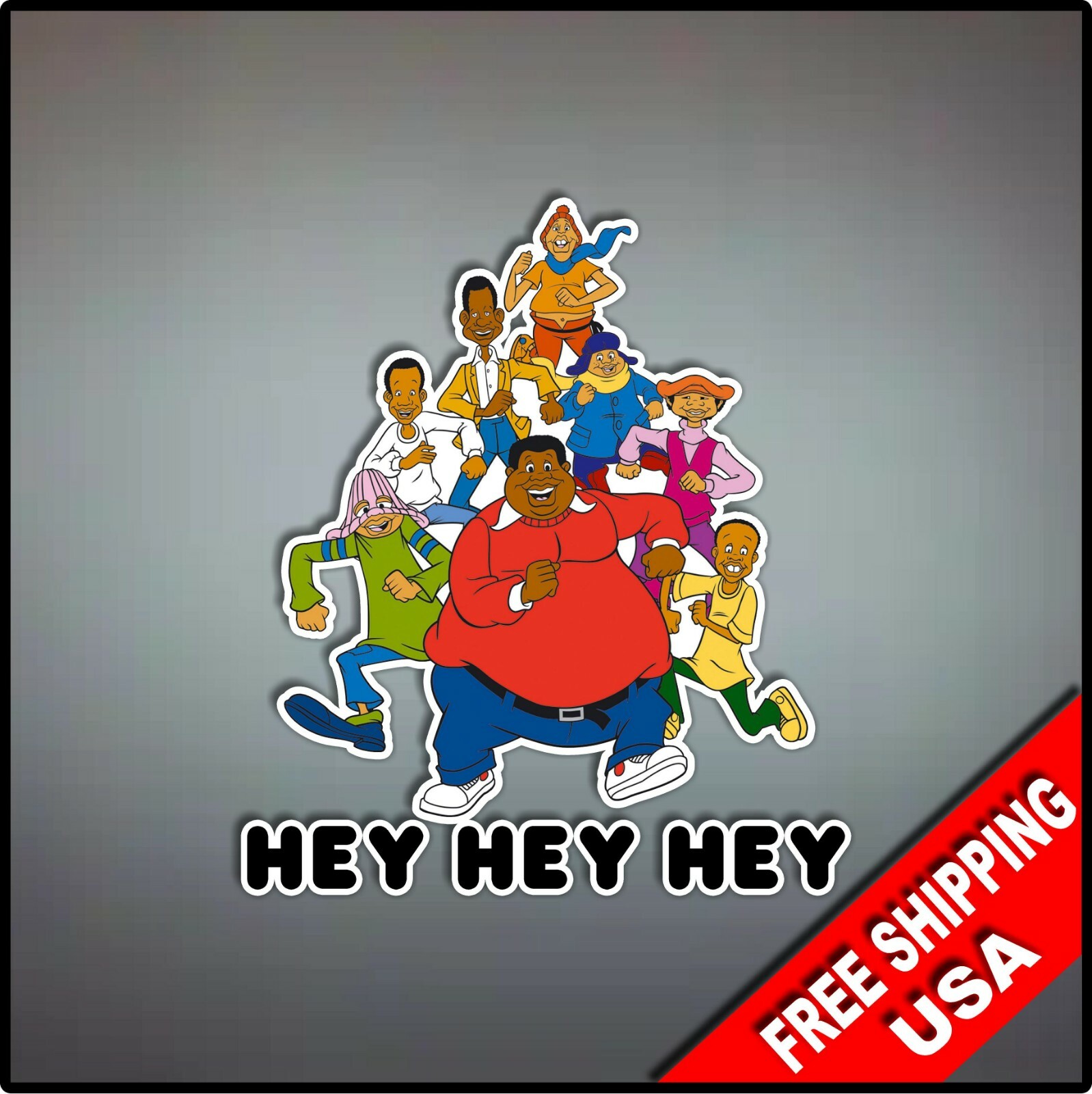 Fat Albert Hey Hey Hey Decal Vinyl Wall Sticker 4.5" 80s Cartoon