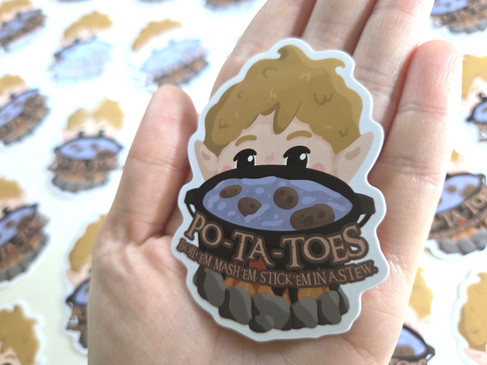 Samwise Gamgee Gloss Sticker – Potatoes – Lord of the Rings Meme