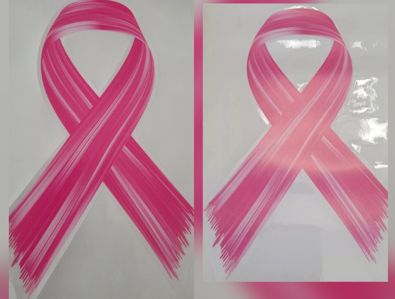 2 Breast Cancer Awareness Pink Ribbon Car or Window Clings – Pink Ribbon Decals