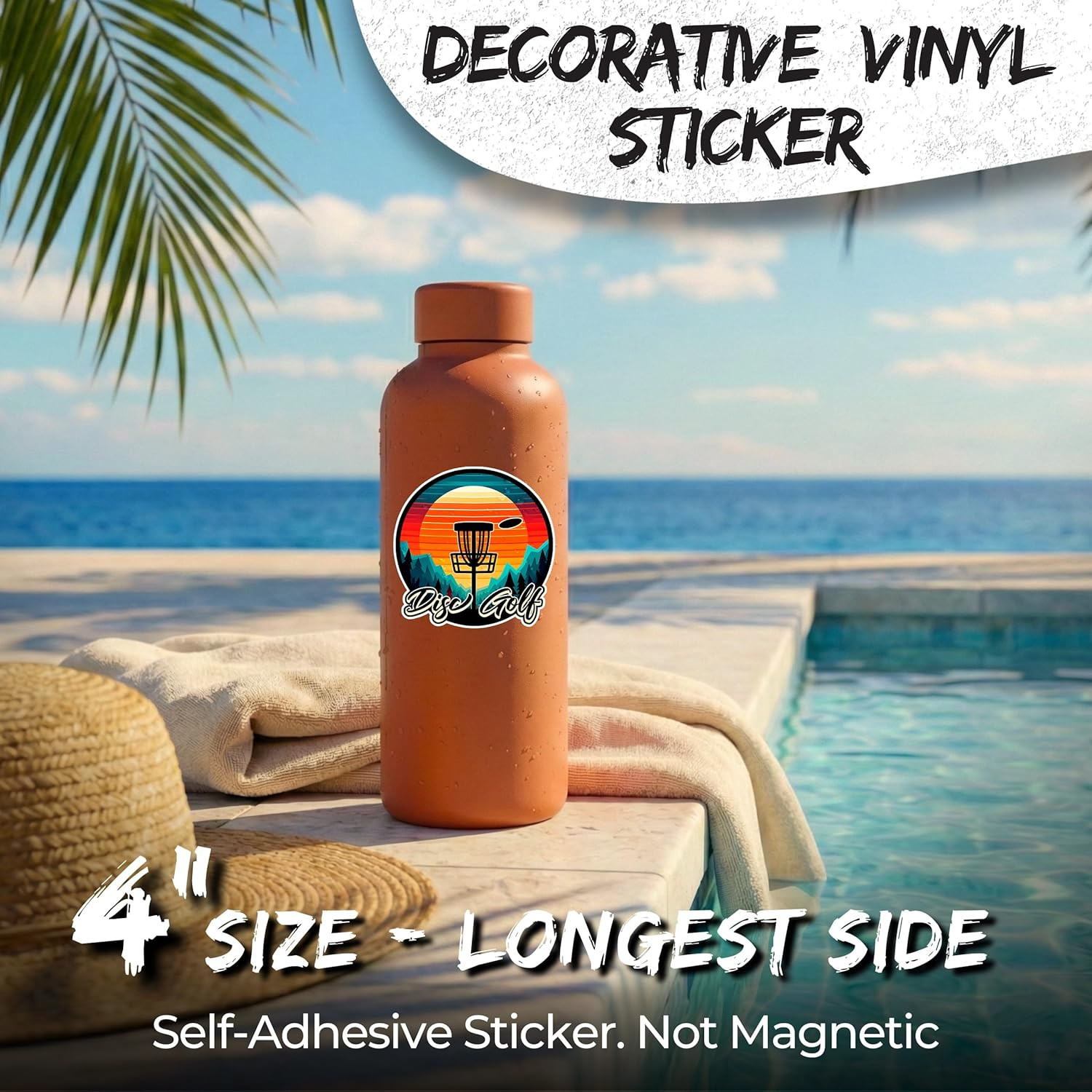 Disc Golf Sport Sticker 4 Inch Frisbee Putter Driver Basket Course – Waterproof