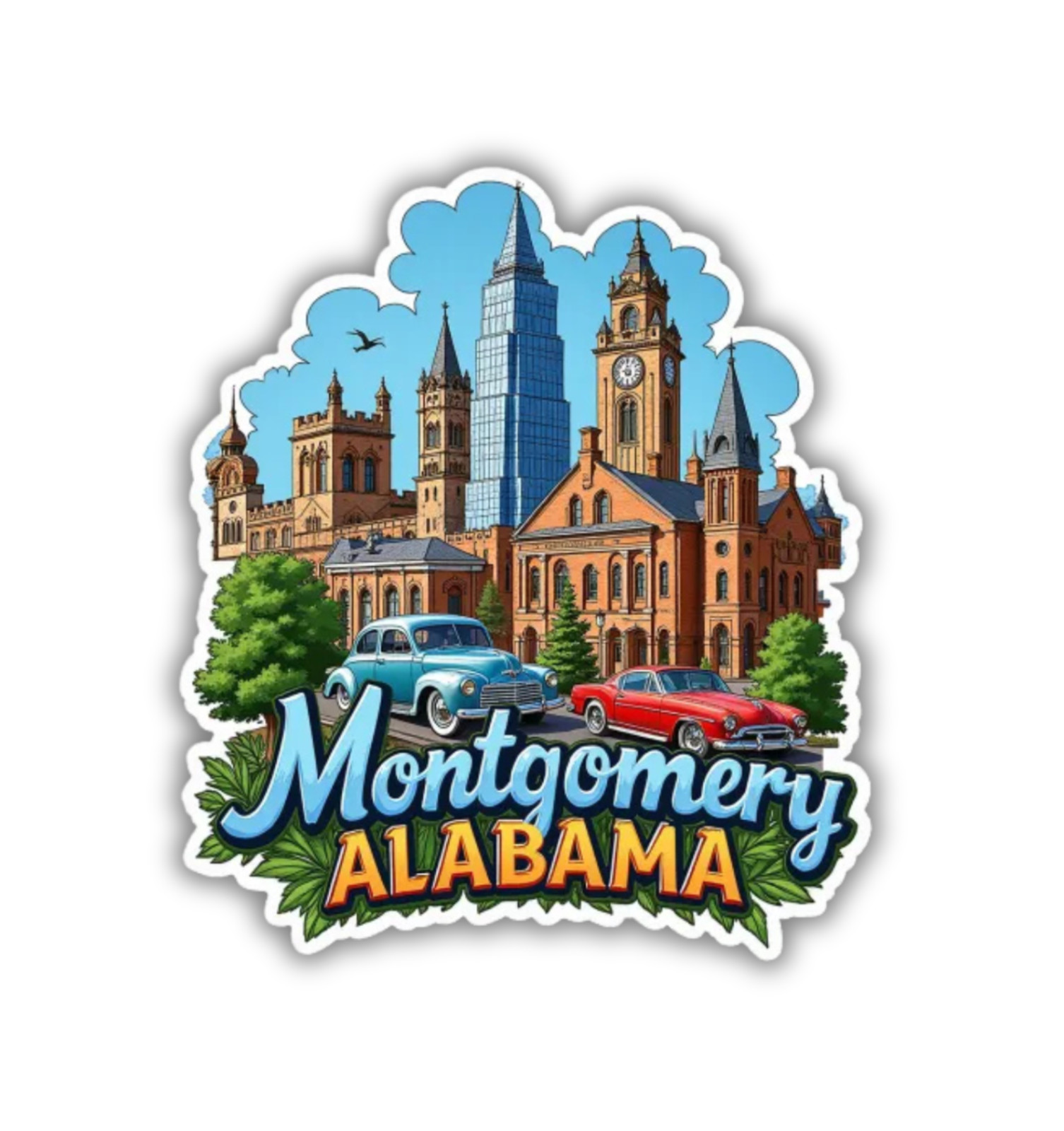 Montgomery Alabama Fridge Magnet or Laptop Sticker