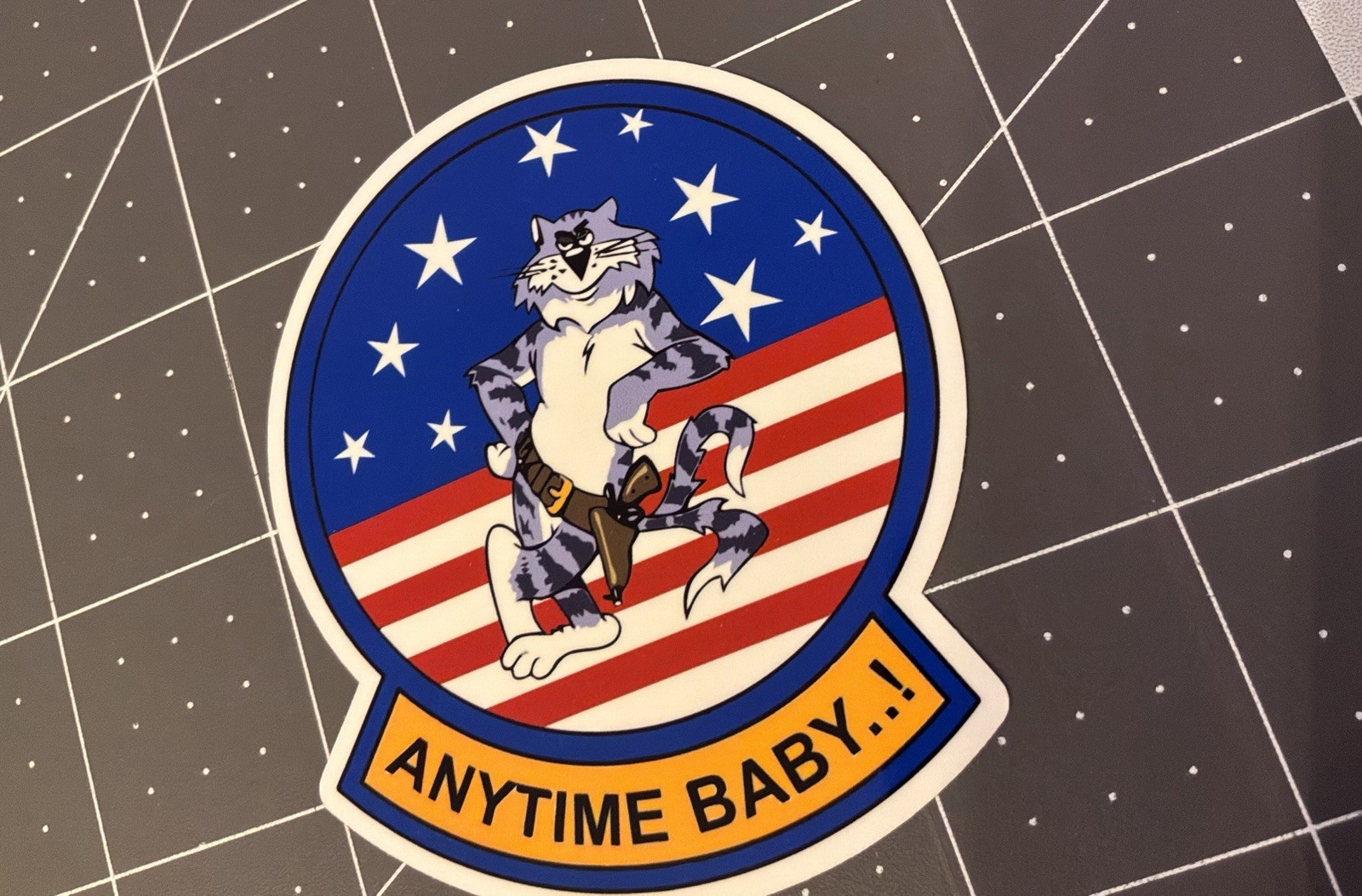 "Anytime Baby" F-14 Tomcat Sticker Sticker 3” Vinyl