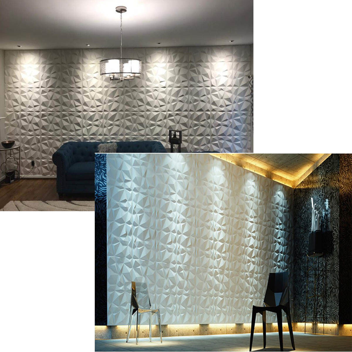 12pcs 3D Wall Decor 3D Wall Panels PVC 3D Wall Decoration Home DIY 11.8"(30cm)