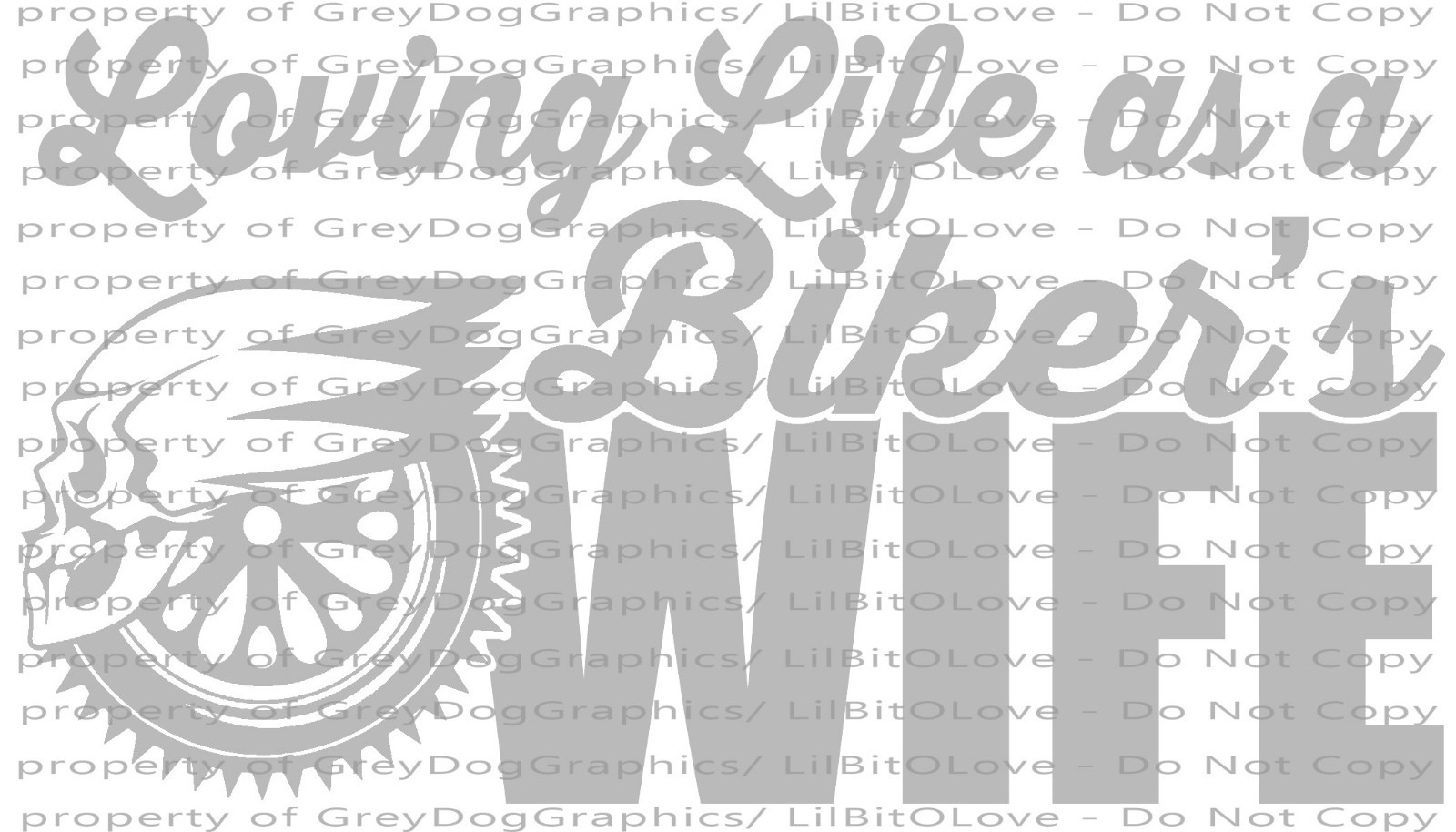 Loving Life as a Biker's Wife Vinyl Decal Sticker Motorcycle Skull Harley Hog