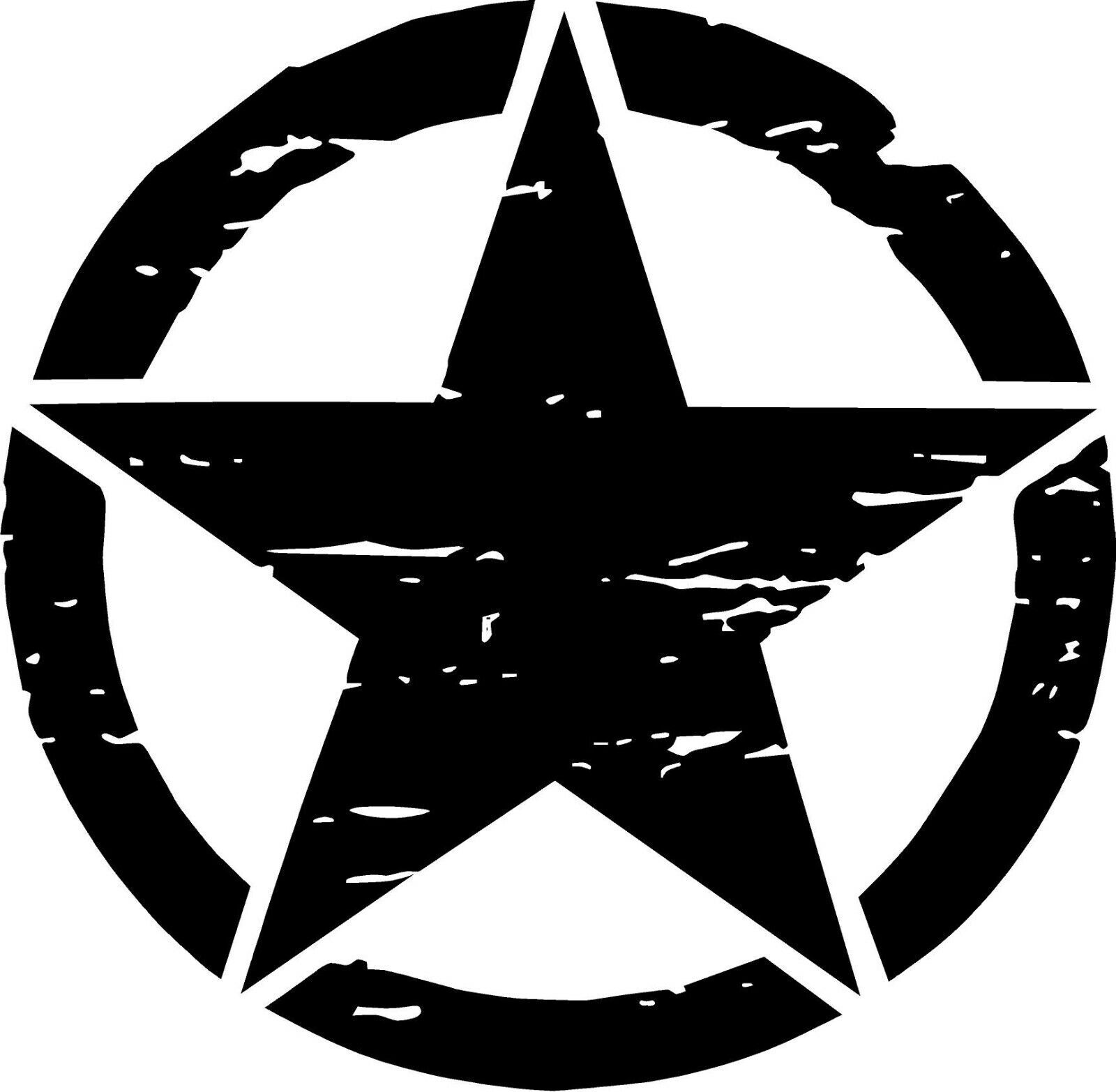Army Star Distressed Vinyl Decal