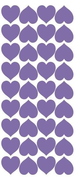 Lavender Heart Hearts Stickers Sticker 1" DC20-043