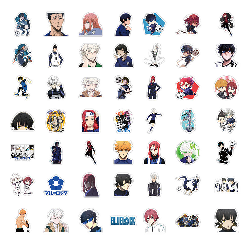 100Pcs Blue Lock Anime Sticker for Adults Teens Girls Scrapbooking Water Bottles