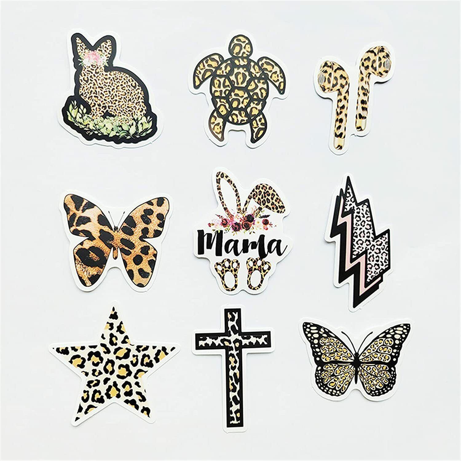 LEOPARD Tiger PRINT Stickers~Animal LIPS Hearts FLOWERS+ Vinyl Laptop Decals