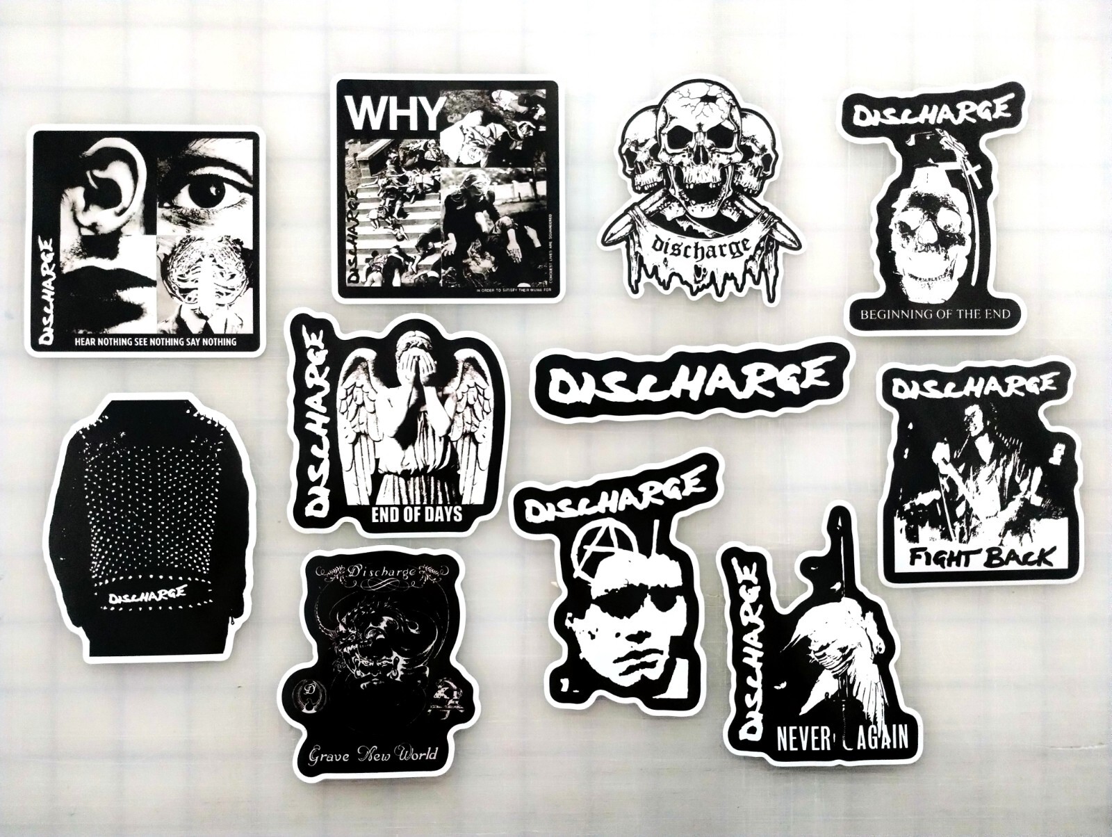Sticker Pack (10 Vinyl Stickers) Crust D-Beat Hardcore Punk Rock Band