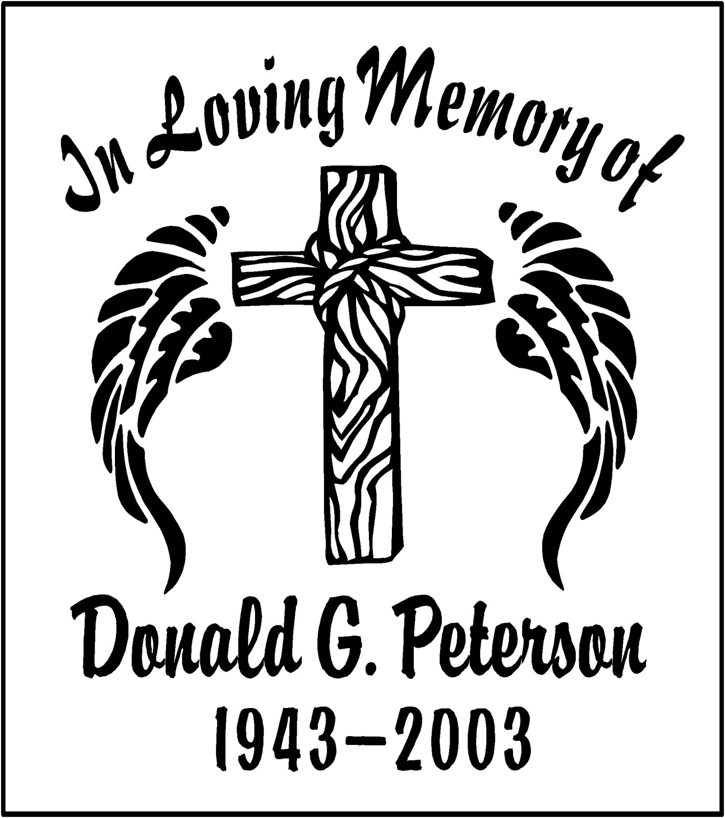 In Loving Memory Decal Angel Wings Cross Name Date Personalized Sticker