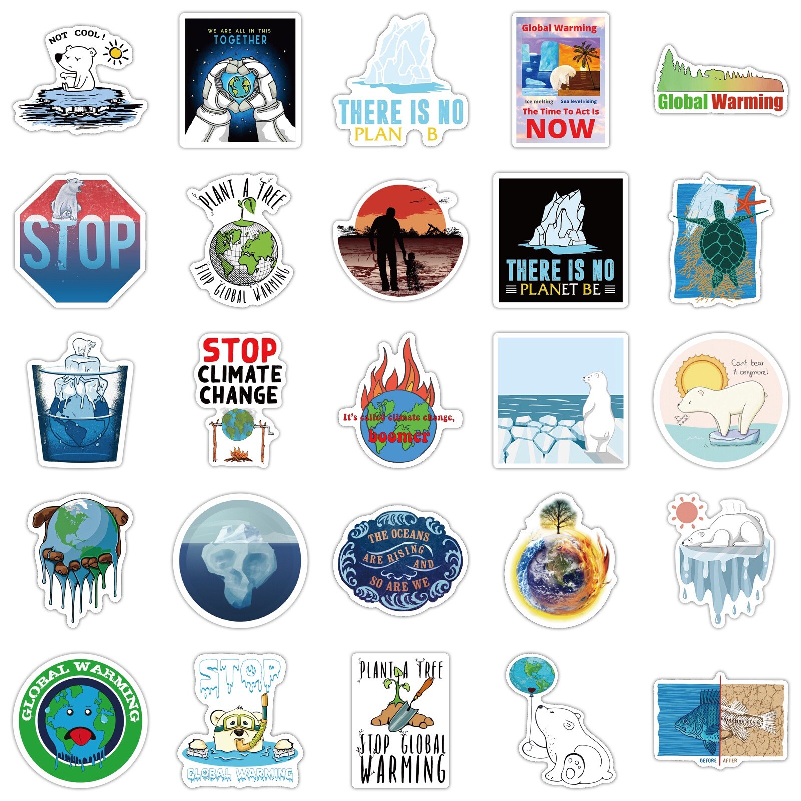 20 Random Climate Change Awareness Stickers Global Warming Decals Free Shipping!