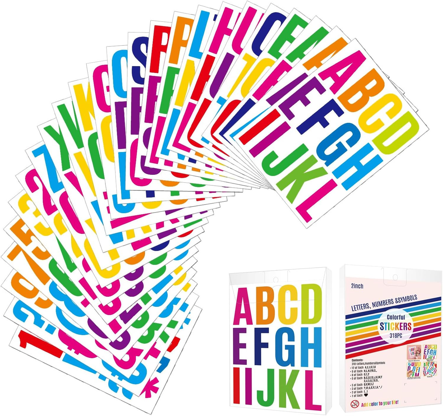 Letter ABC Sticker Large 2.5 Inch Alphabet Vinyl Decals for Poster Bulletin Boar