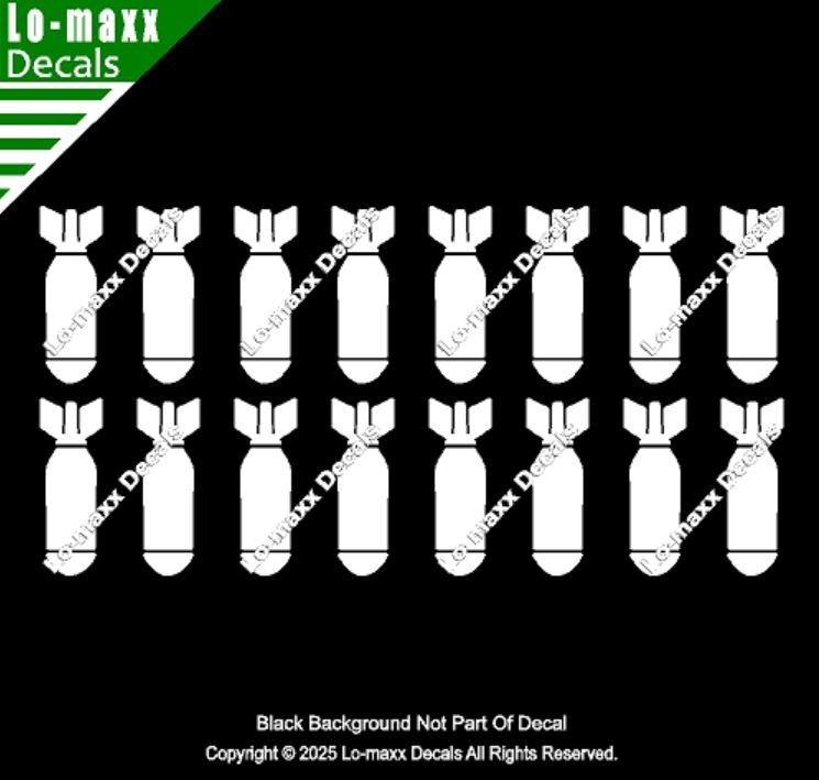 Bombs Away Fighter Bomber WW 2 Military Die Cut Vinyl Decal High Quality