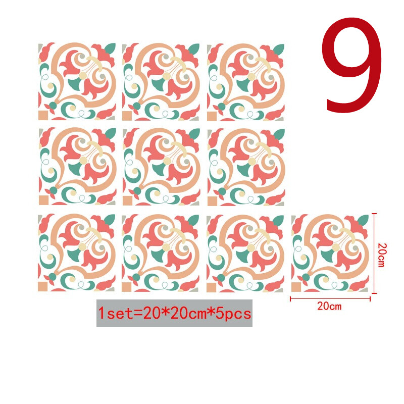 5pcs Vinyl Wall Scale Durable Decal Tiles Floor Stickers