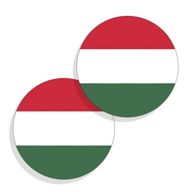 Hungary Flag Stickers Flag Decals Vinyl Round Indoor Outdoor Circles 4 pack