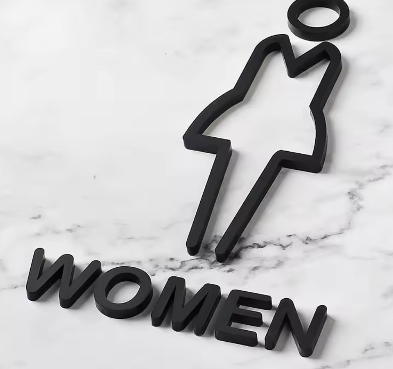 Wall Stickers Toilet Bathroom Entrance Sign Home Decoration Creative Black/Gold