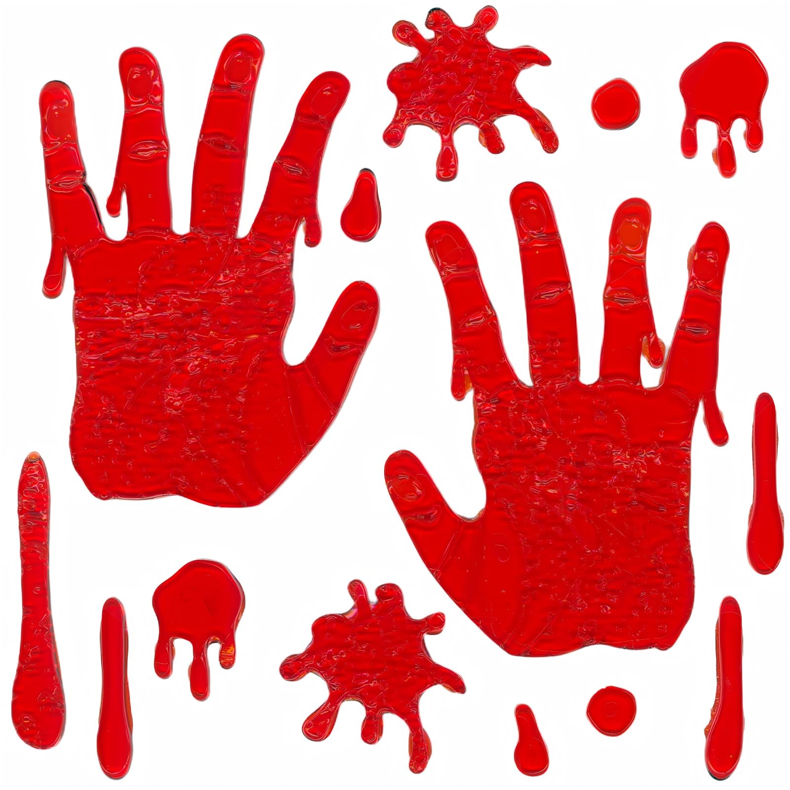 Gift&Fun 6 Sheets Halloween Window Gel Clings,7.9 x 7.9 Assorted Sizes, Red