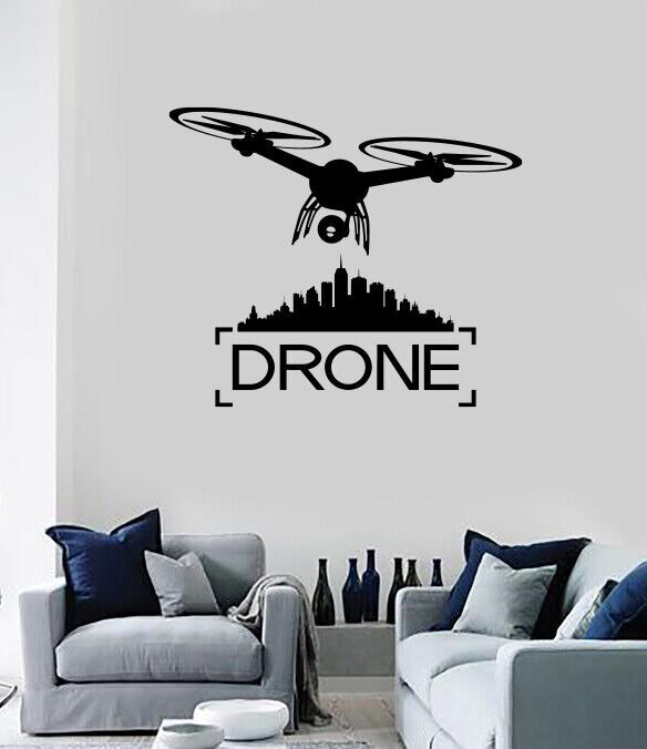 Vinyl Decal Wall Sticker CCTV Flying Zone Quadcopter Drone (n1719)