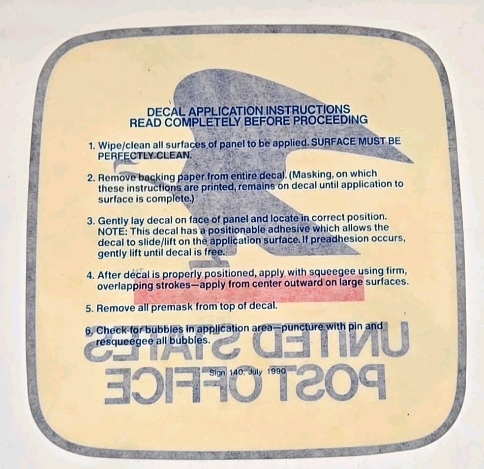 Usps Us Mail Eagle Emblem Logo 1990 Decal Sticker Post Office Htf New Vtg 1990s