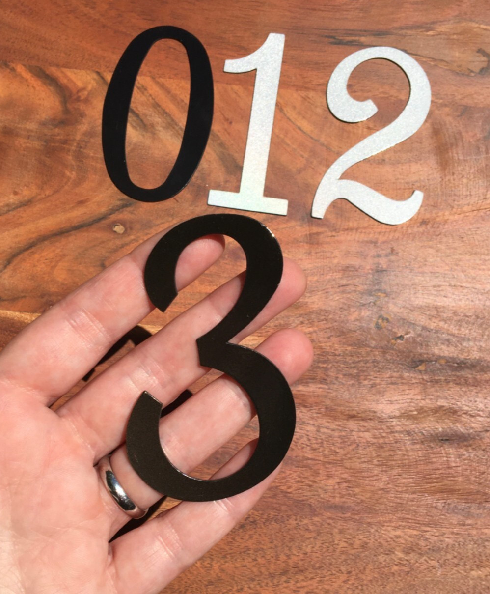 Reflective Magnetic Mailbox Numbers, 3.25 inches, Black/White