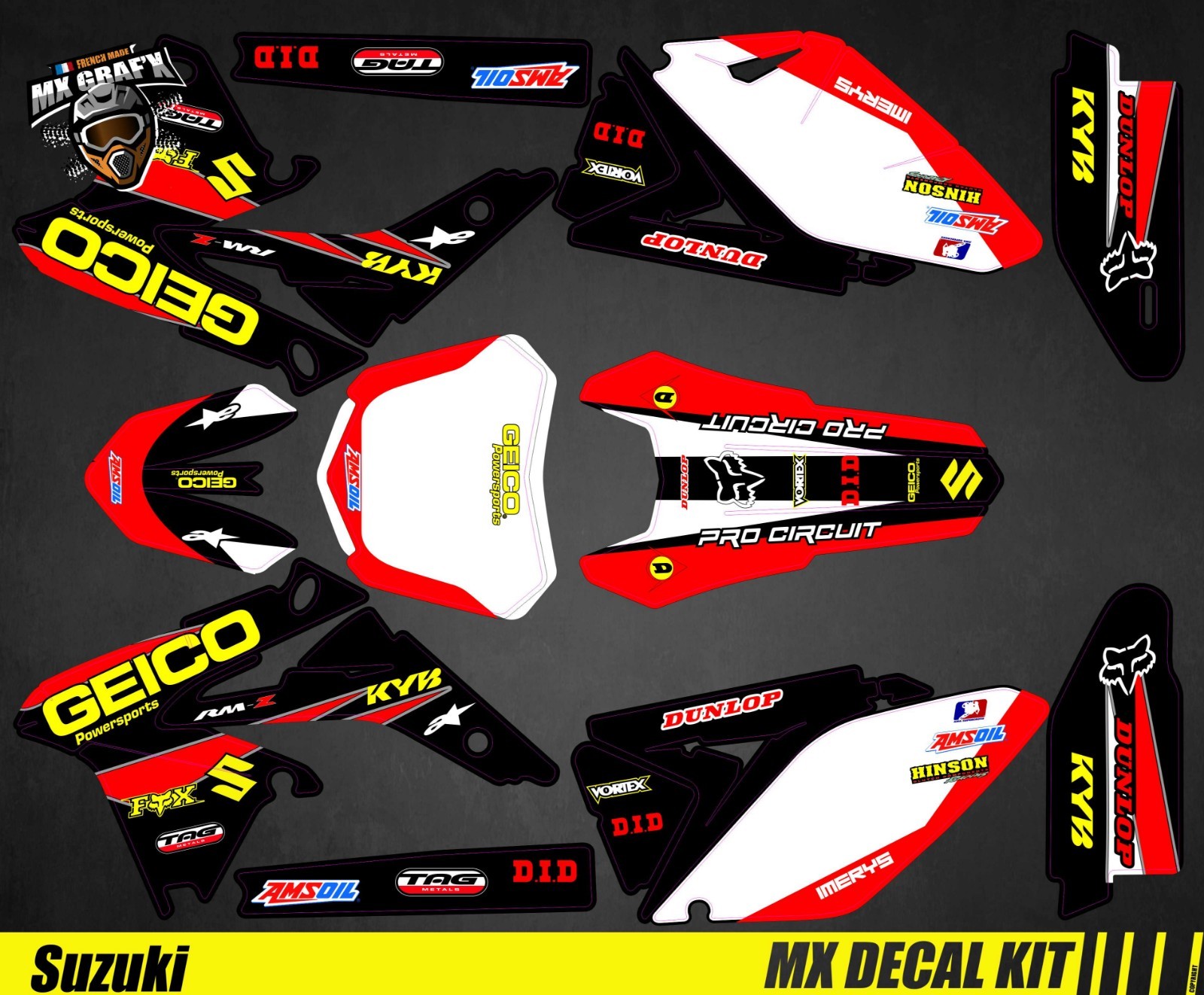 MX Decal Kit For Suzuki RM-Z – GEICO