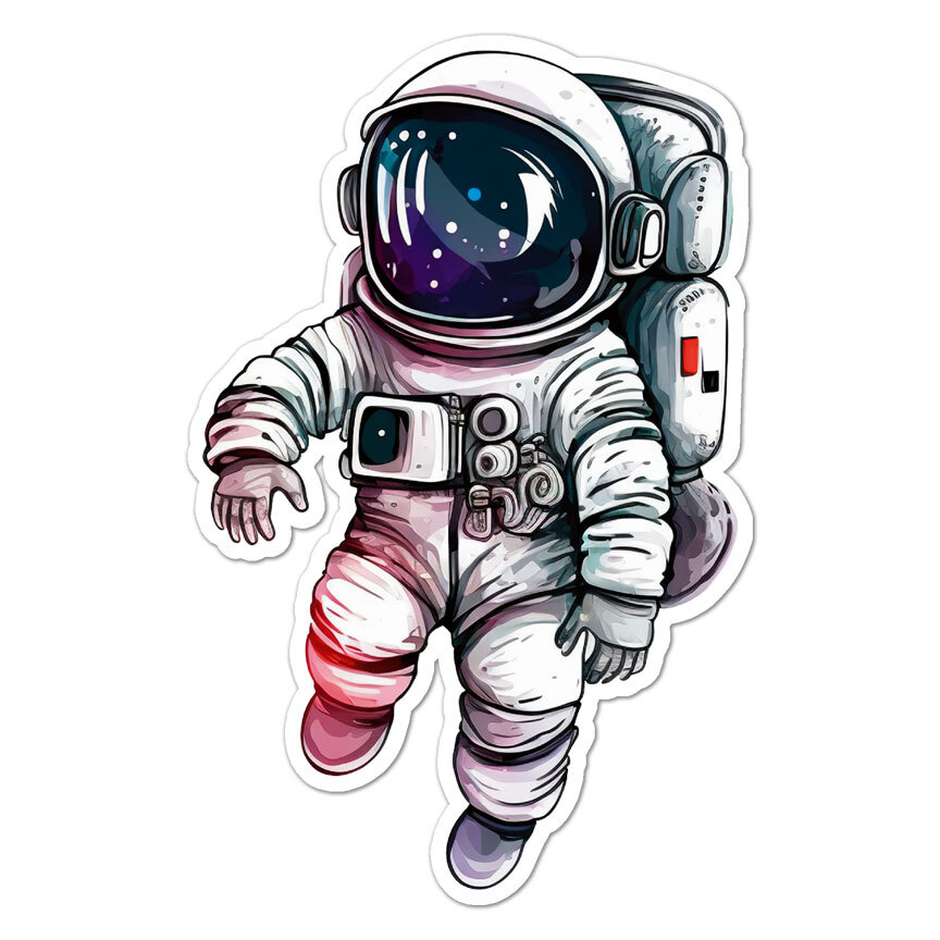 Astronaut Spaceman, Vinyl Decal Sticker, Indoor Outdoor, 3 Sizes, #9576