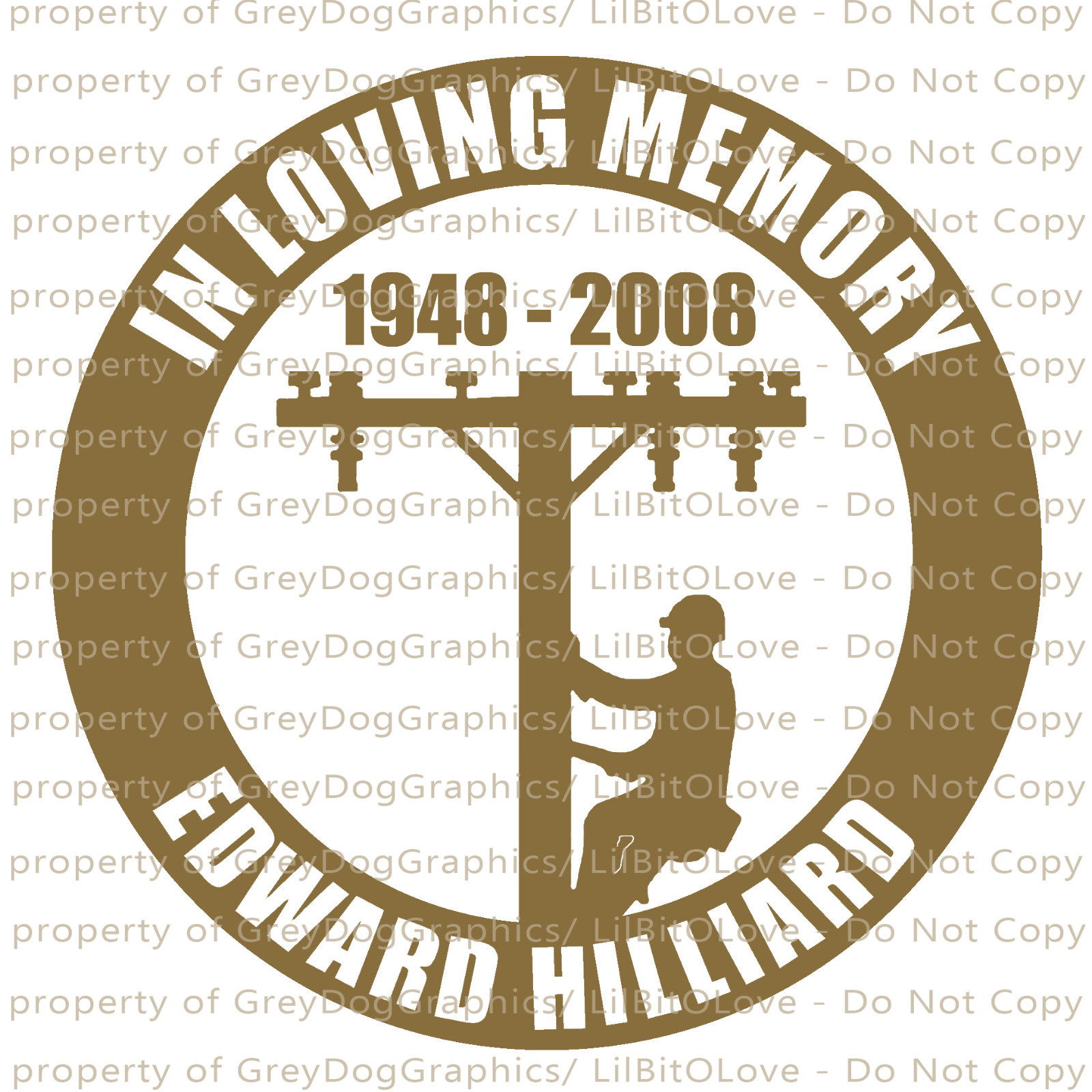 PERSONALIZED IN LOVING MEMORY VINYL DECAL LINEMAN ELECTRICAL POWER LINES STICKER