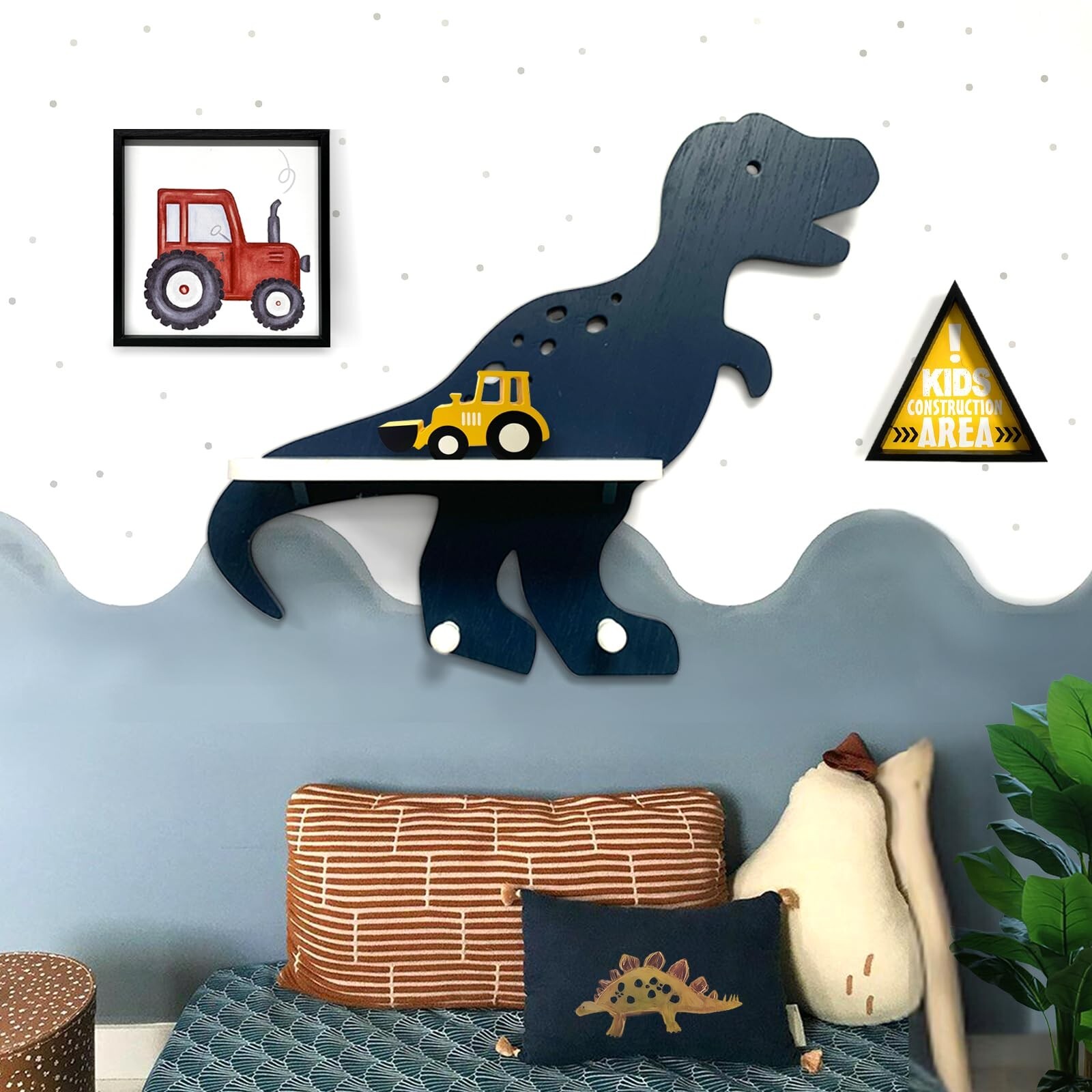 Dinosaur Wooden Wall Shelf Parlor Boudior Children's Decorative Dinosaur Wall…