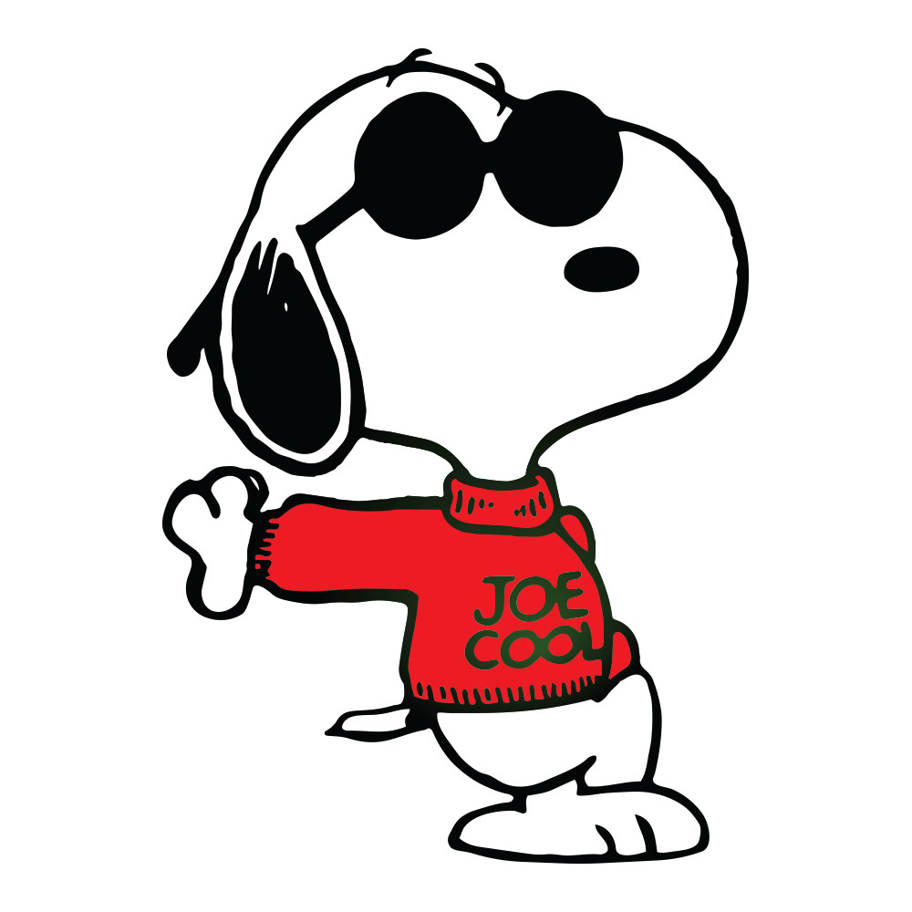 Snoopy Peanuts with Sweater Joe Cool for Car Bumper MacBook and iPad 2.6" x3.5"