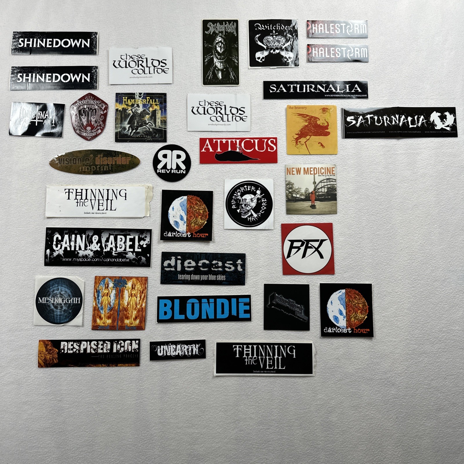 Lot 32 2000s Rock Metal Pop Music Bands Decal Vinyl Stickers Halestorm Shinedown
