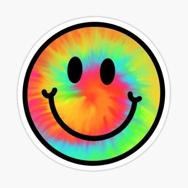 Tie Dye Smiley Sticker Decal