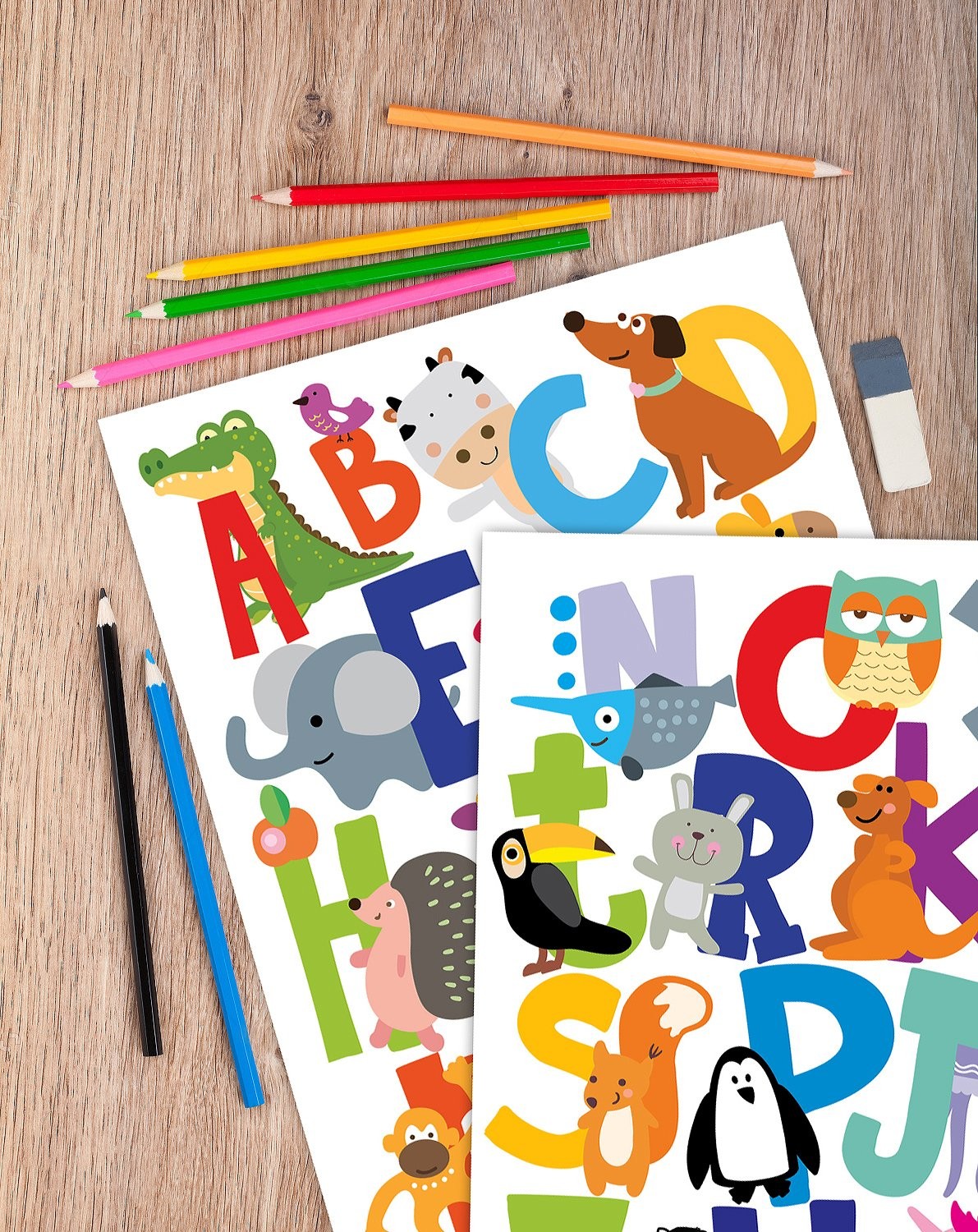 ABC Wall Decals – Alphabet Educational Animal Stickers – Classroom Decor – Pl…