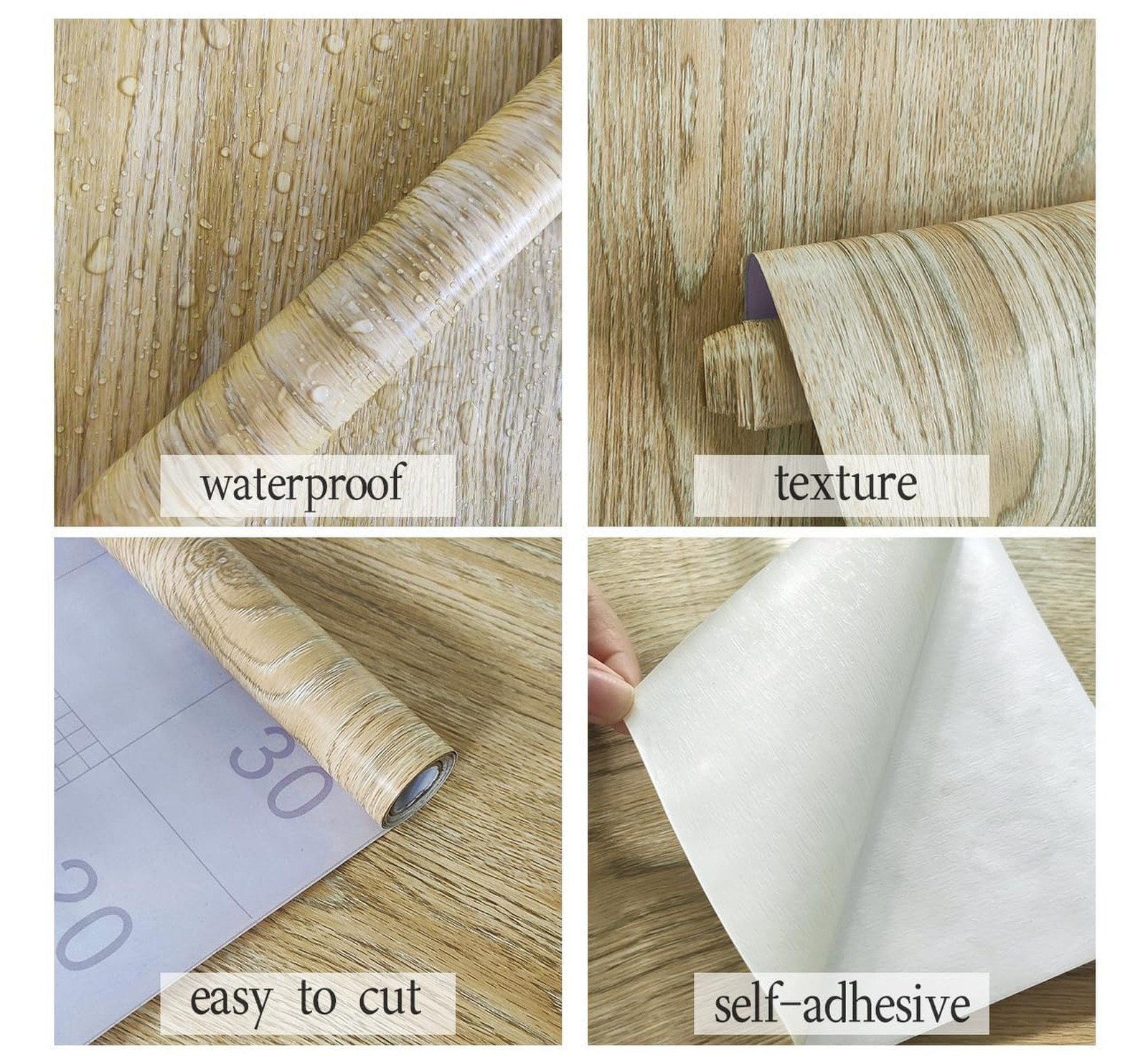 Livebor Wood Contact Paper Wood Grain Wallpaper Peel and Stick Wallpaper 17.7…