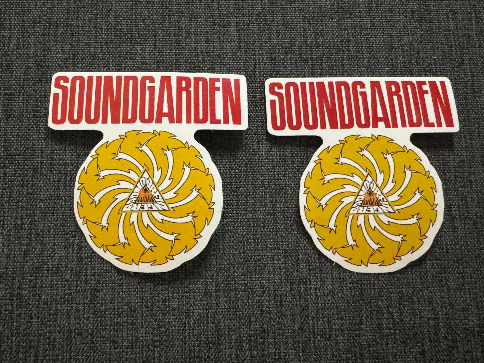 Lot of 2 SOUNDGARDEN 2 1/2 x 2 1/2" Band Logo STICKERS Gold FAST! FREE! Cornell