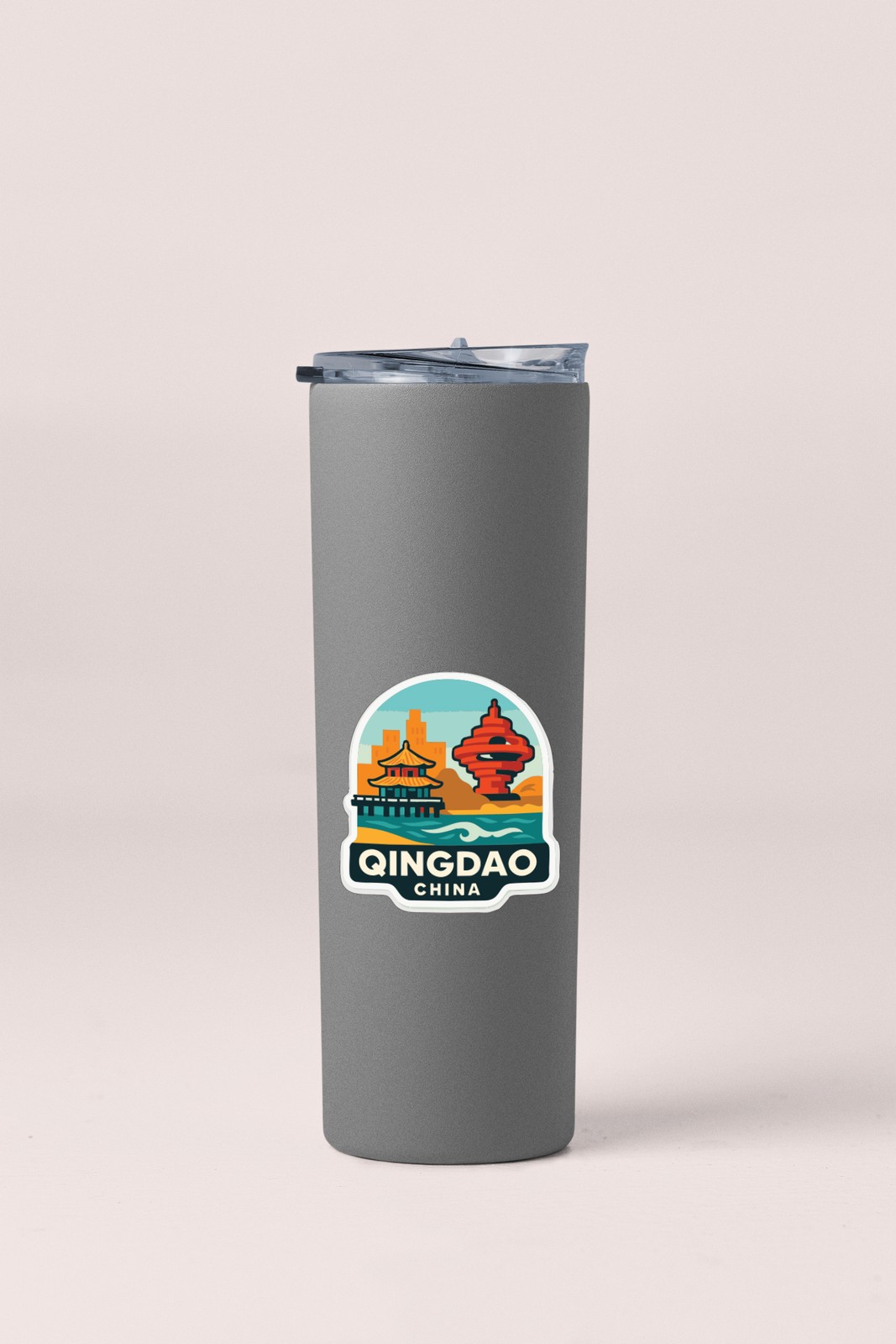 Qingdao China Sticker Decal Vinyl Die-Cut City Skyline Landmark Design
