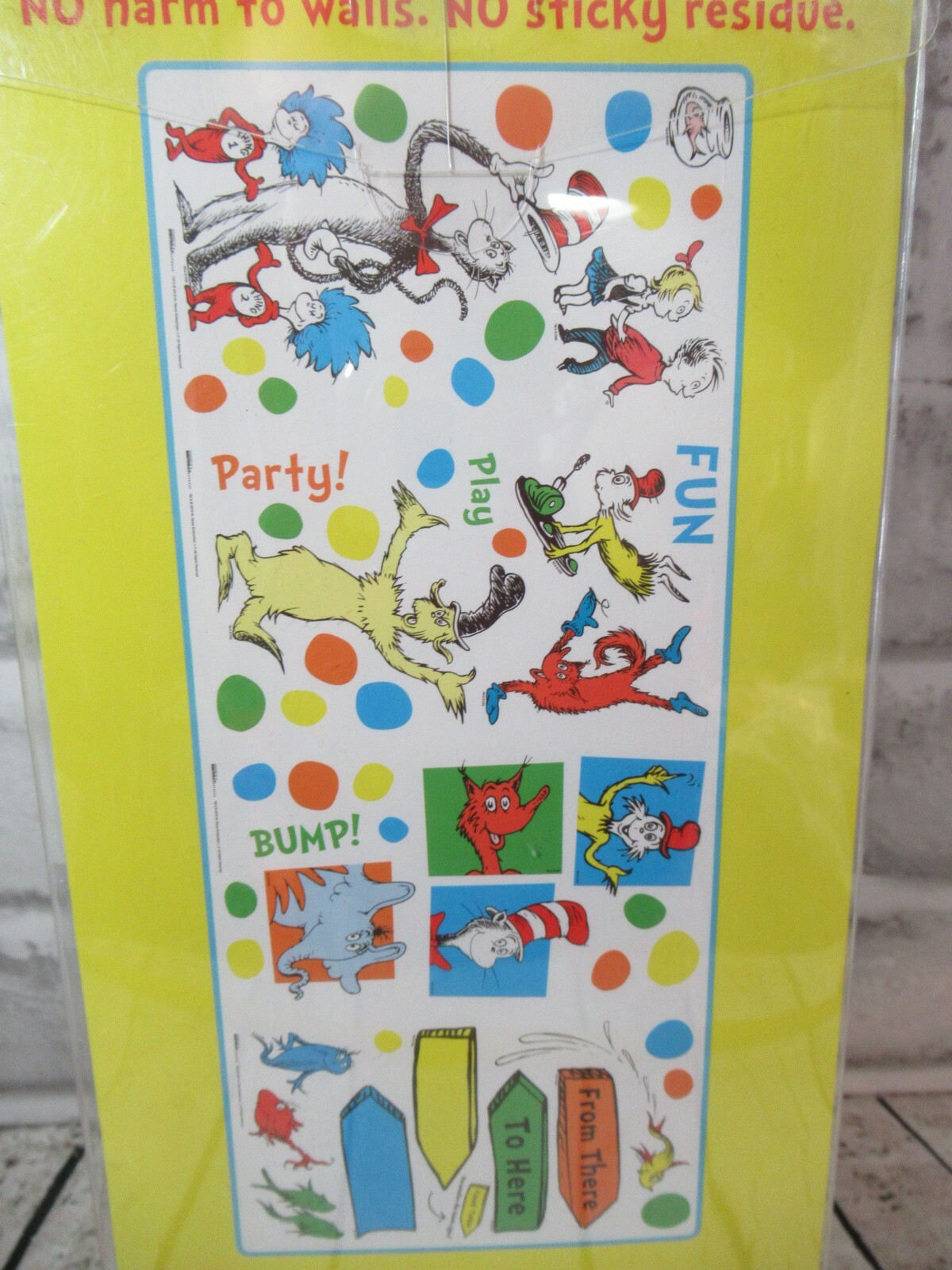 Dr Seuss removeable wall decorations decals Cat in Hat Horton Thing 1 2 Sam I am