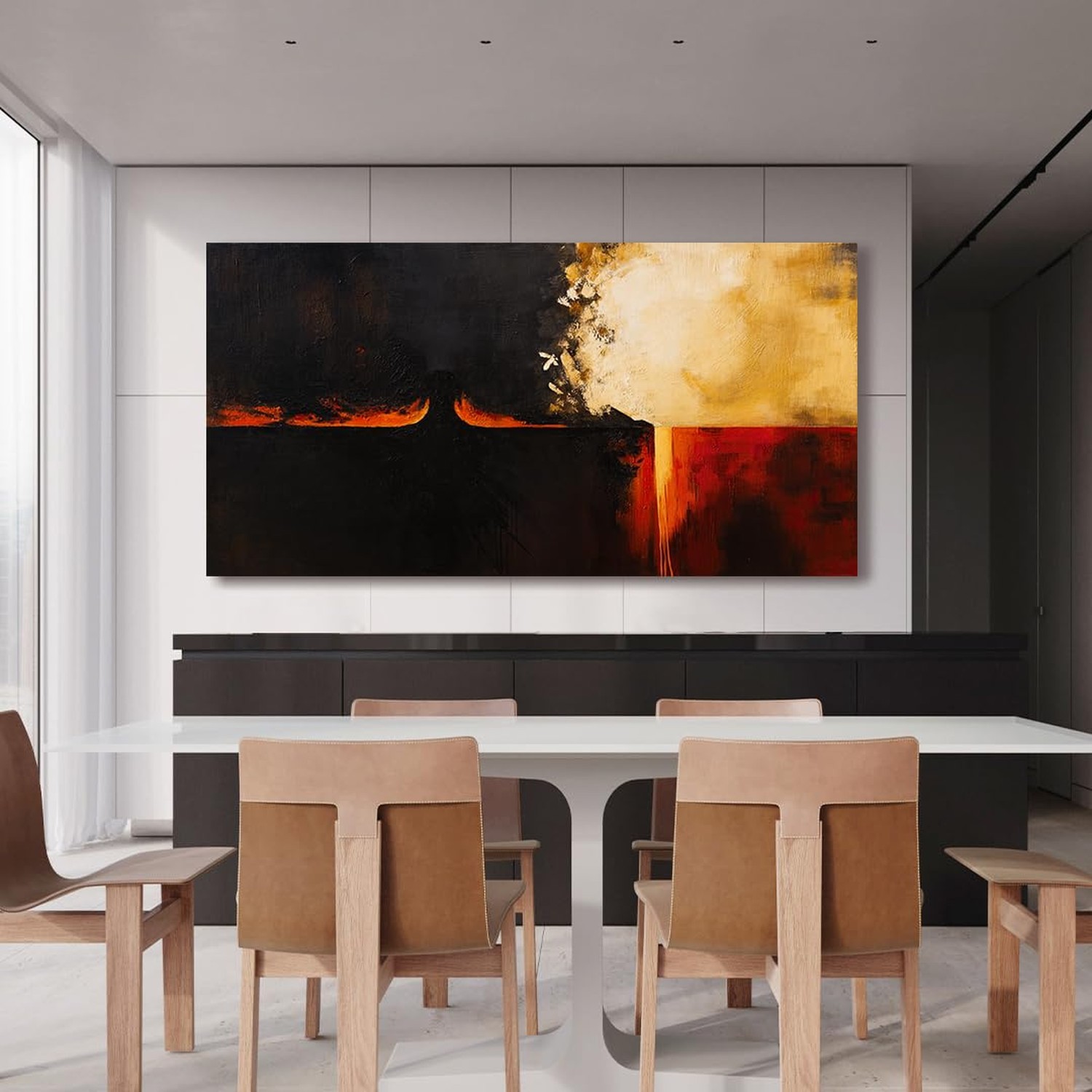 Canvas Wall Art Decor Large Wall Art Pictures For Living Room Black Red Vinta…