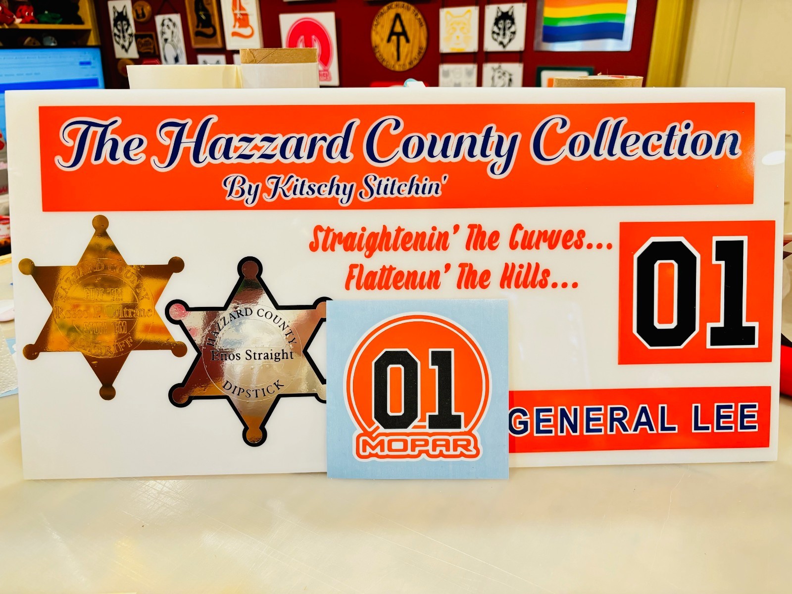 TWO "01" General Lee Die Cut Vinyl Decals Dukes Of Hazzard "Stickers"