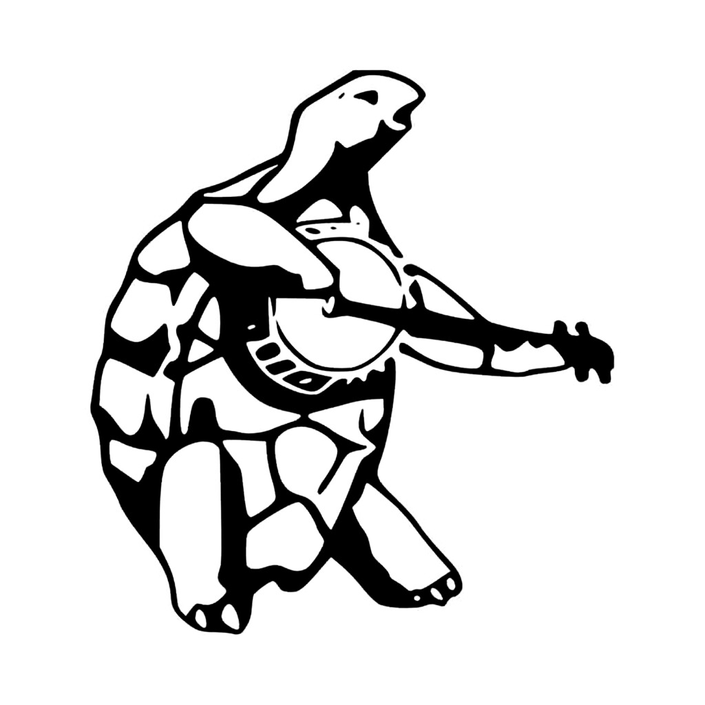 Banjo Playing Turtle Decal Sticker Hippie Gypsy Rock n Roll Yeti Cup