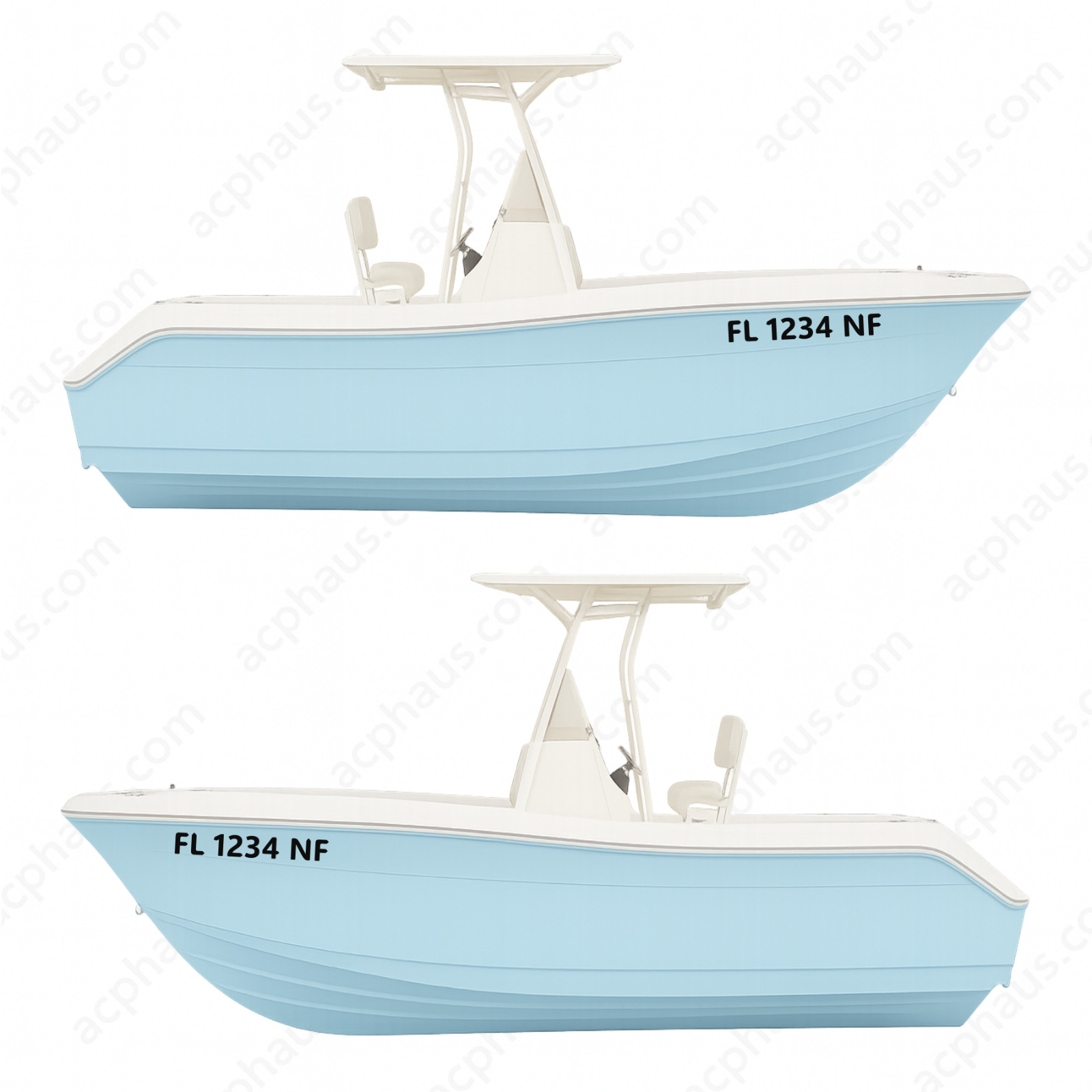Boat Registration Numbers Decals – Custom ORACAL 751C Vinyl – Right & Left Set