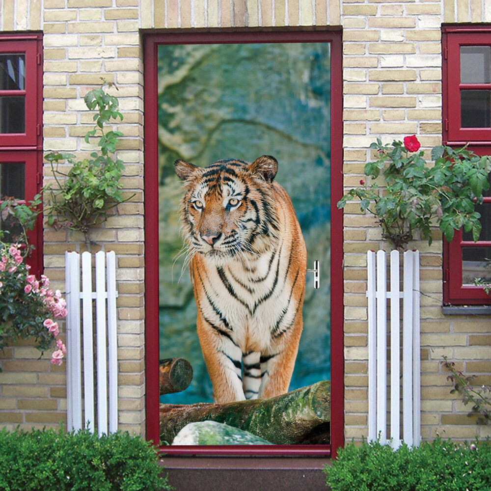 3D Wall Art Creative Animal Scenery Door Sticker Decal Self-adhesive Wrap Mural