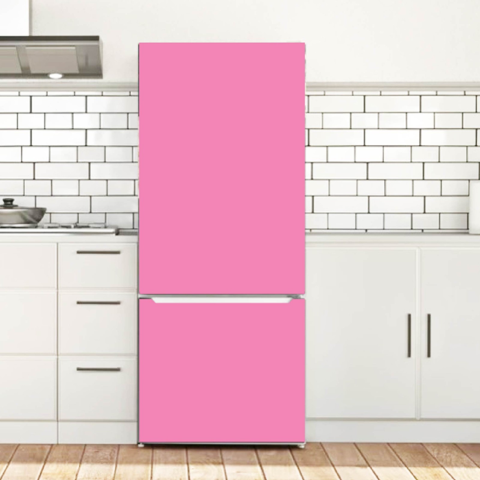 Pink Color Kitchen Fridge Wrap Matte Solid Color Vinyl Sticker