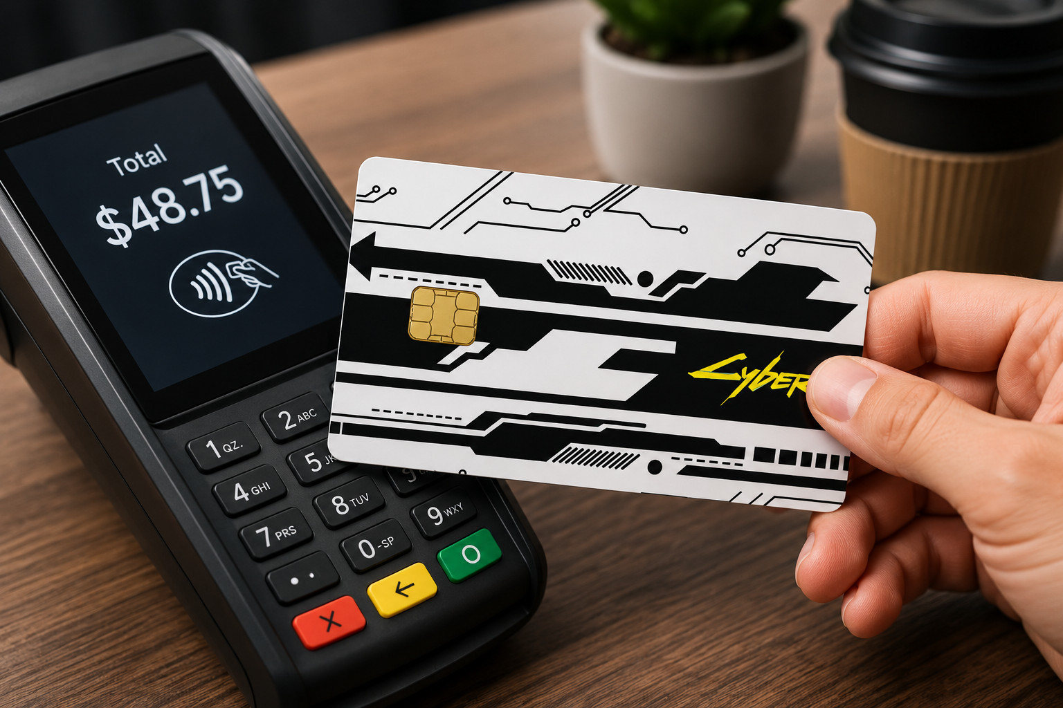 Black & White Cyberpunk Futuristic Credit Card Skin Vinyl Sticker Debit Card