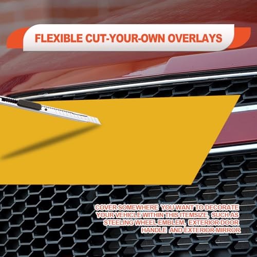 3PCS Gold Cut Your-Own Emblem Overlay DIY Decals for Chevy Compatible Yellow